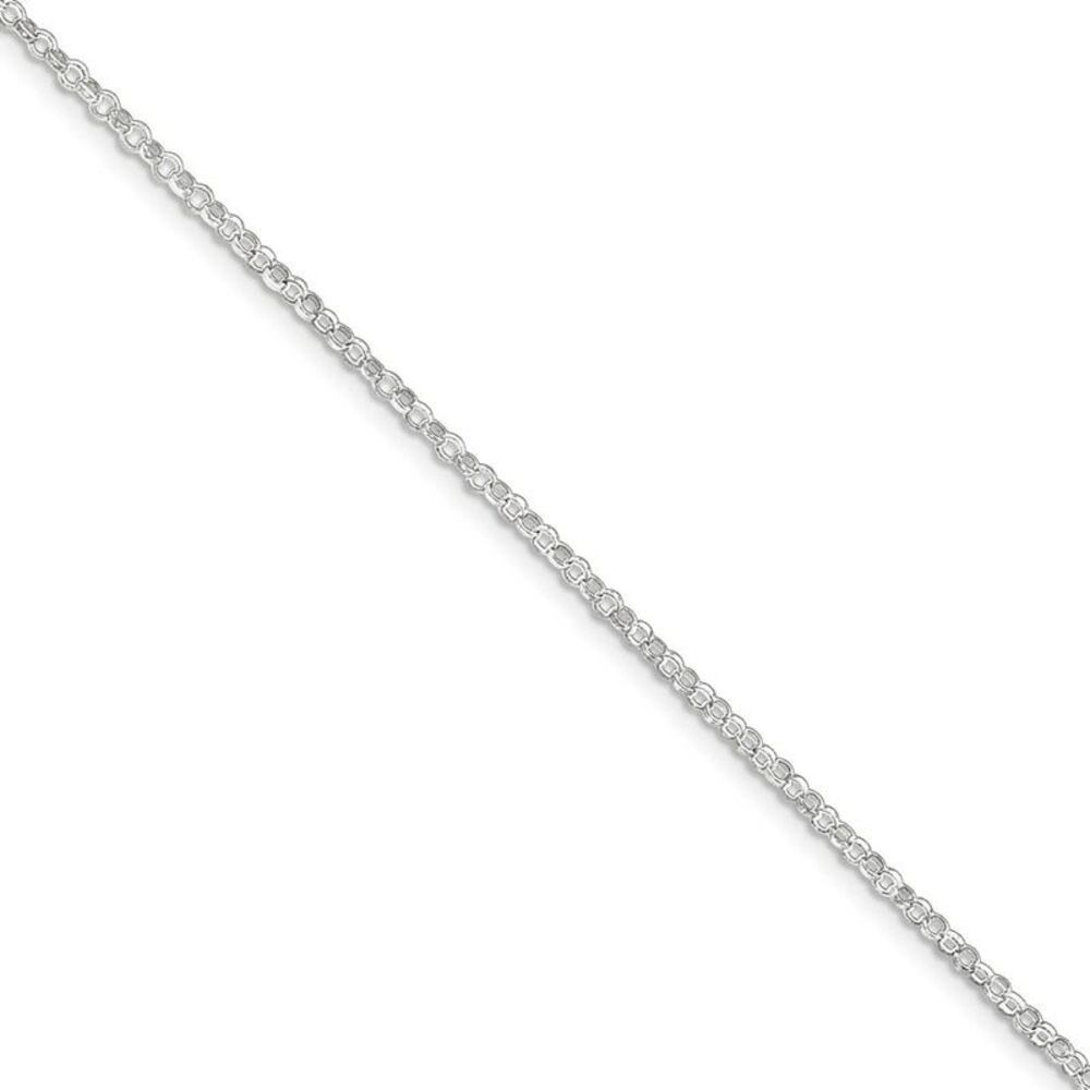Sterling Silver 2mm Rolo Chain Anklet, 9 Inch